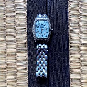 Stainless Steel Silver Watch with White Dial